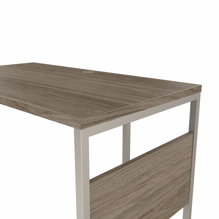 Contemporary Modern Hickory Corner Computer Desk with Drawer