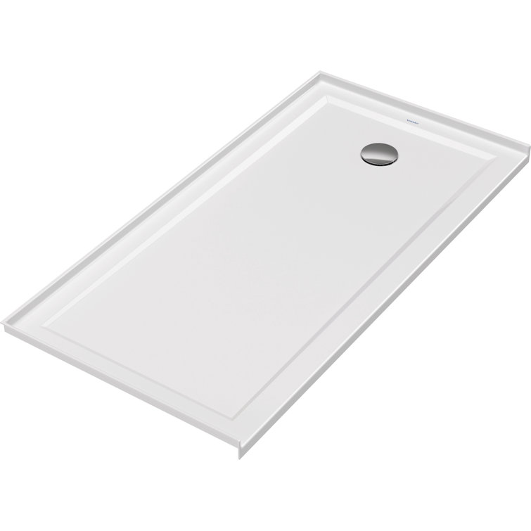 White Gloss Acrylic Single Threshold Rectangular Shower Base