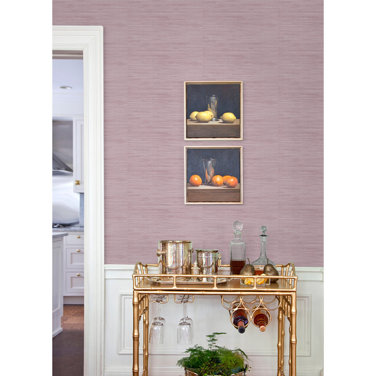 Lilac Faux Grasscloth Peel and Stick Wallpaper Roll