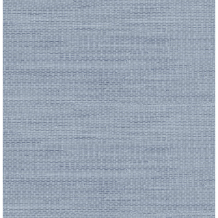 Mineral Blue Faux Grasscloth Peel and Stick Wallpaper Roll