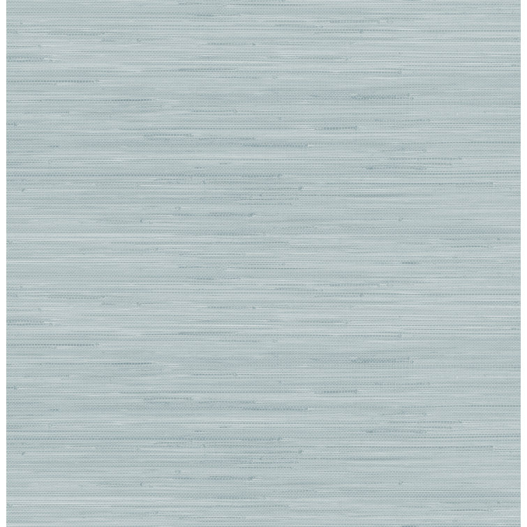 Sky Blue Faux Grasscloth Peel and Stick Wallpaper Roll