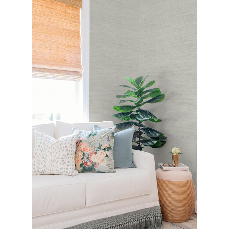 Grey 3D Grasscloth Peel and Stick Wallpaper Roll
