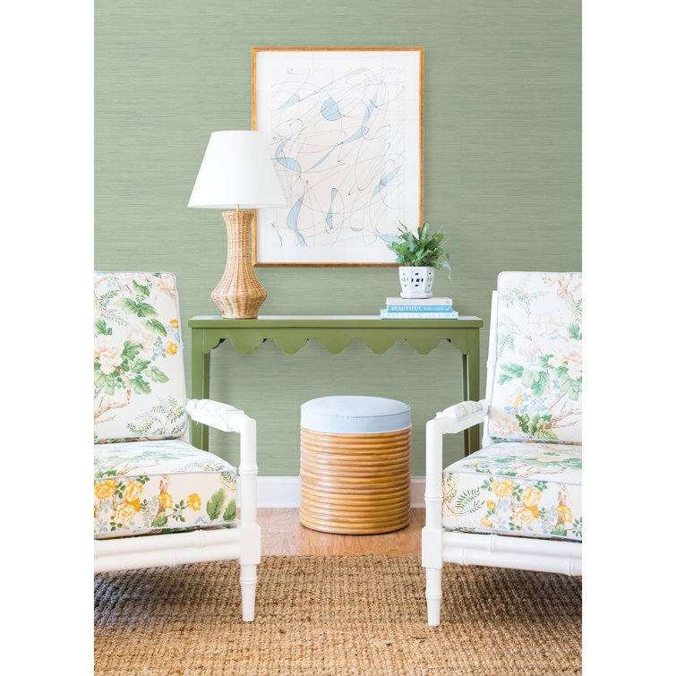 Sage Green 3D Grasscloth Peel and Stick Wallpaper