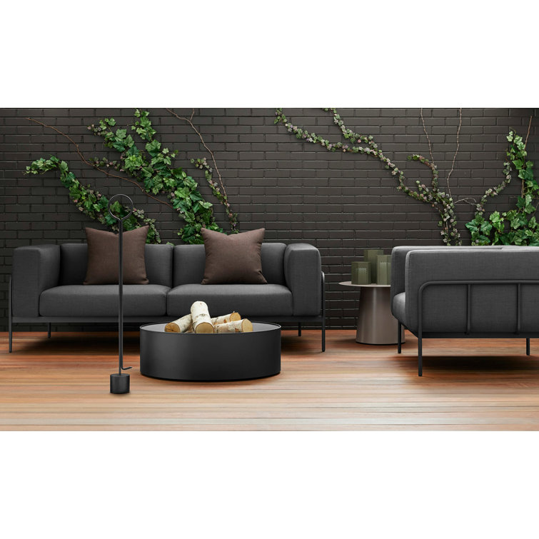 Large Black Steel Free-standing Fire Pit