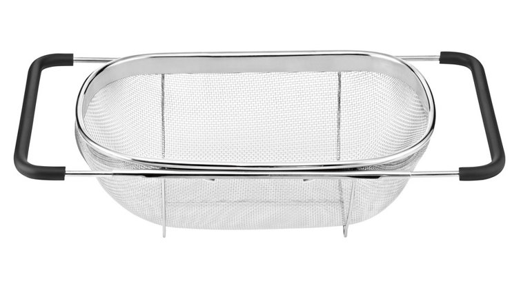Stainless Steel Over the Sink Colander with Nonslip Handles