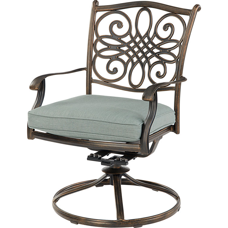 Renditions Bronze 3-Piece Patio Set with Blue Sunbrella Cushions