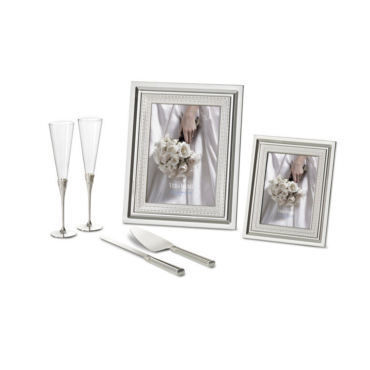Vera Wang Silver Rectangle Picture Frame with Embossed Detail
