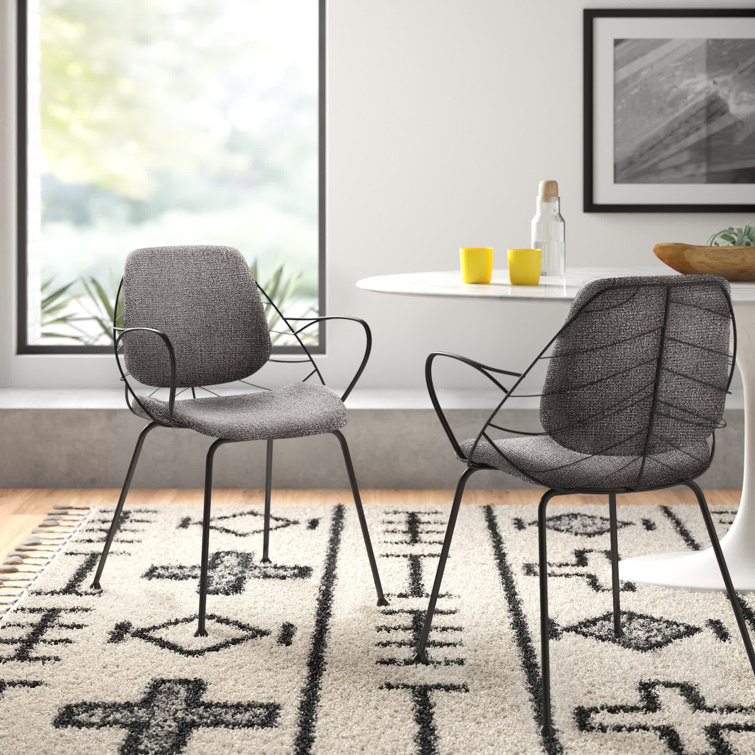 Linnea Light Gray Fabric Swivel Armchair with Matte Black Metal Frame
