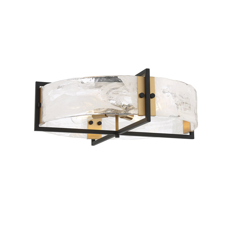Hayward Matte Black and Brass 4-Light Ceiling Fixture