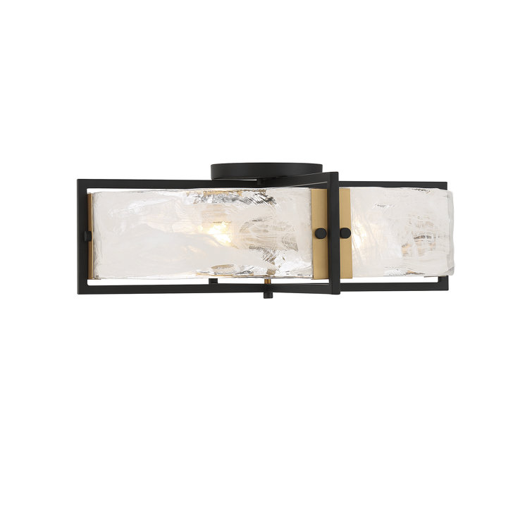 Hayward Matte Black and Brass 4-Light Ceiling Fixture