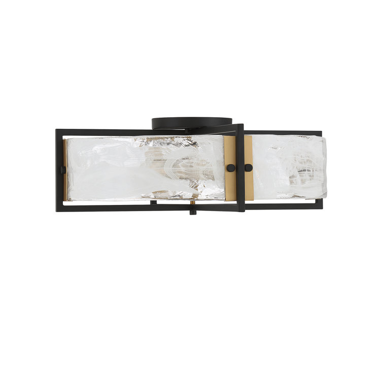 Hayward Matte Black and Brass 4-Light Ceiling Fixture