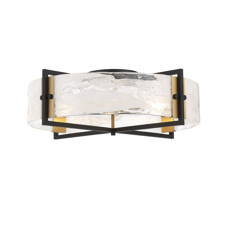 Hayward Matte Black and Brass 4-Light Ceiling Fixture