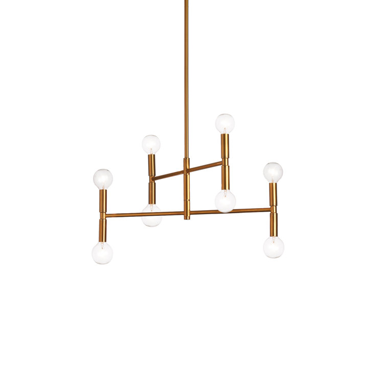 Vintage Bronze Mini Sputnik Chandelier with 8 Lights