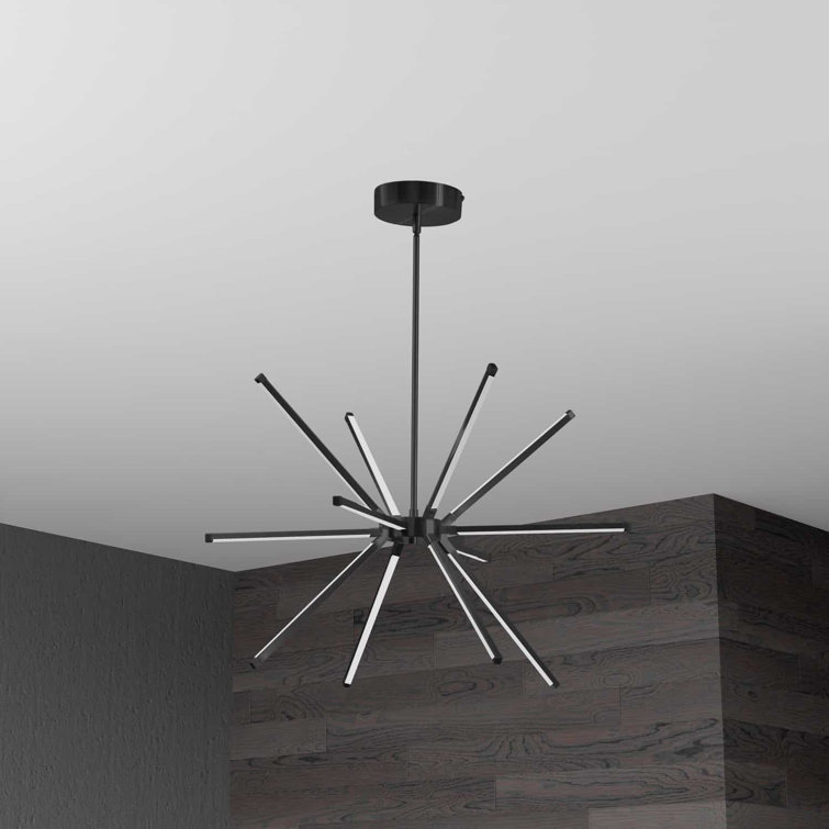 Array 12-Light Matte Black LED Sputnik Modern Chandelier