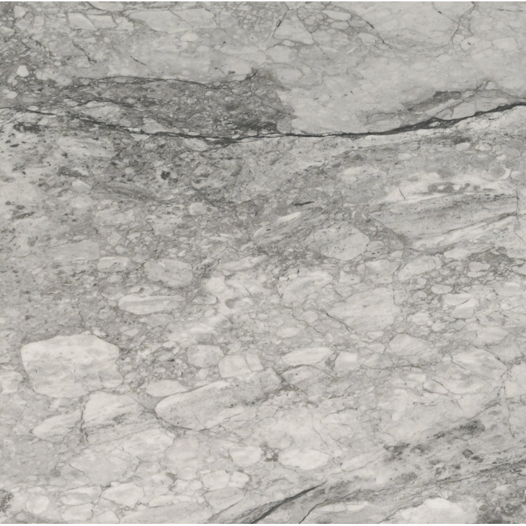 Leonardo Onda Gray 24x24 Polished Porcelain Marble Look Tile