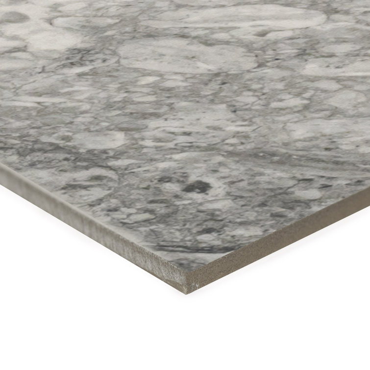 Leonardo Onda Gray 24x24 Polished Porcelain Marble Look Tile