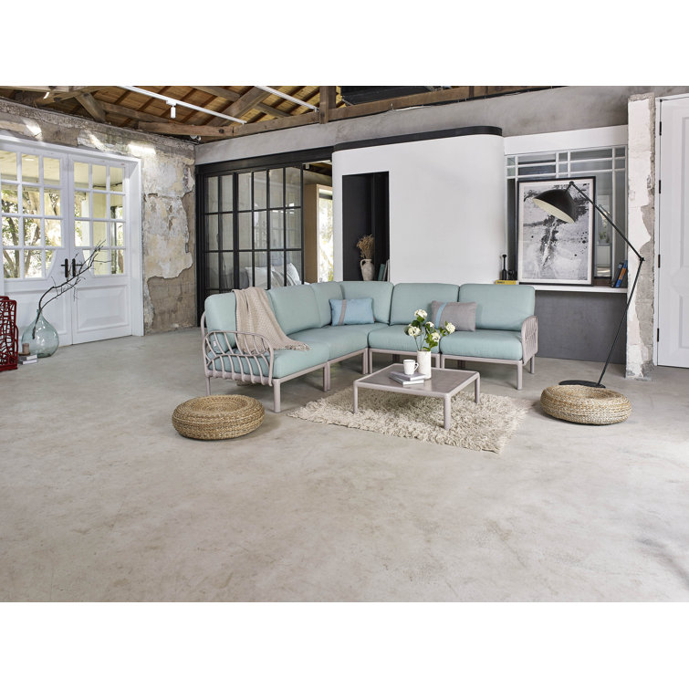 Gray Resin Square Outdoor Coffee Table
