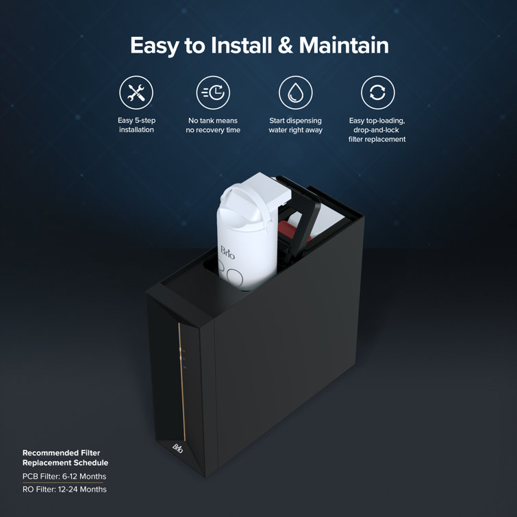 Brio Black Stainless Steel Under-Sink Reverse Osmosis Water Filter