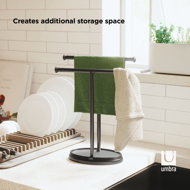 Black Nickel Freestanding Double Towel Stand