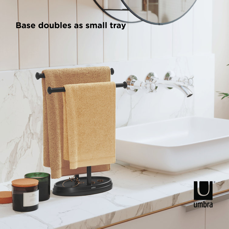 Black Nickel Freestanding Double Towel Stand