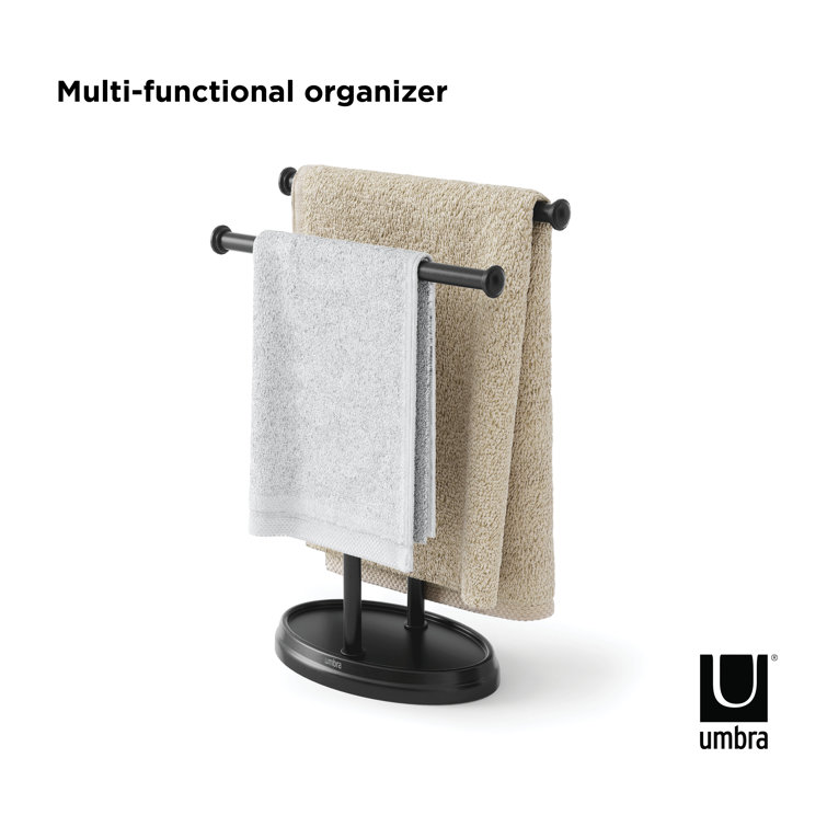 Black Nickel Freestanding Double Towel Stand