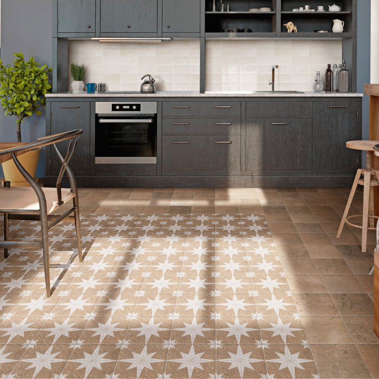 Compass Star Sand Stone 8" x 8" Porcelain Tile