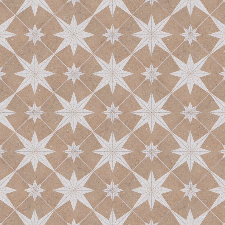Compass Star Sand Stone 8" x 8" Porcelain Tile