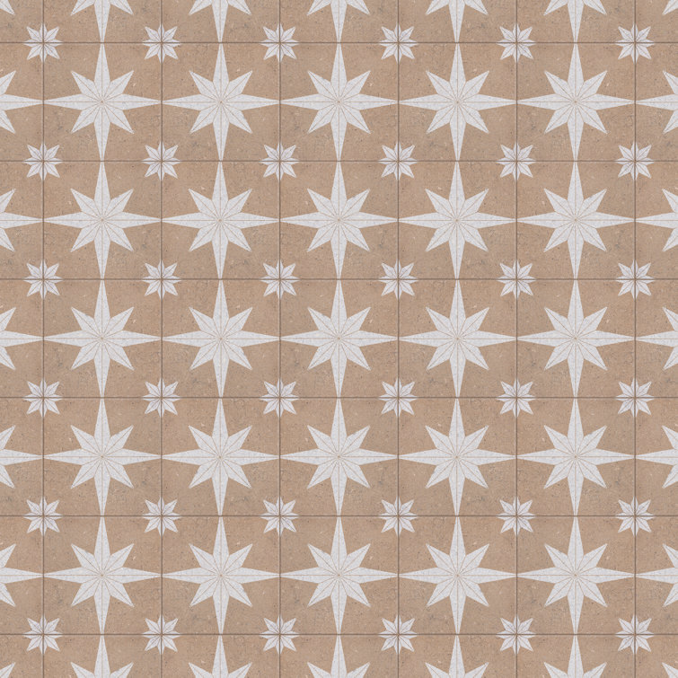 Compass Star Sand Stone 8" x 8" Porcelain Tile
