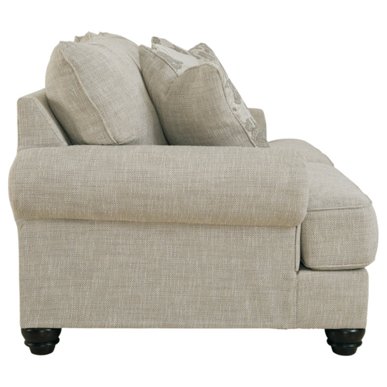 71'' Beige Fabric Traditional Loveseat with Rolled Arms