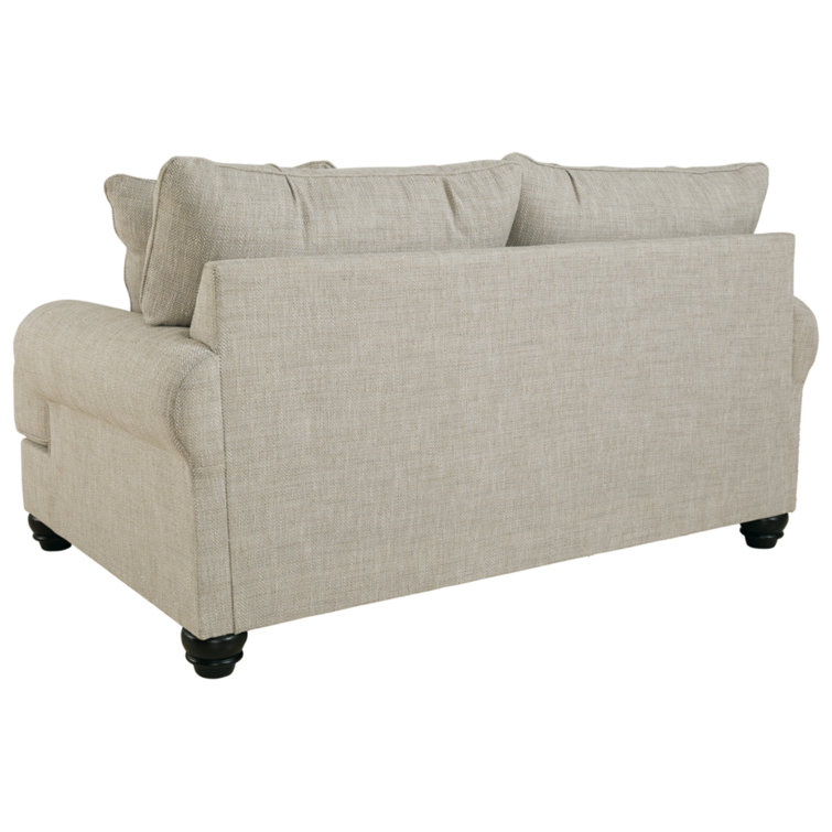 71'' Beige Fabric Traditional Loveseat with Rolled Arms