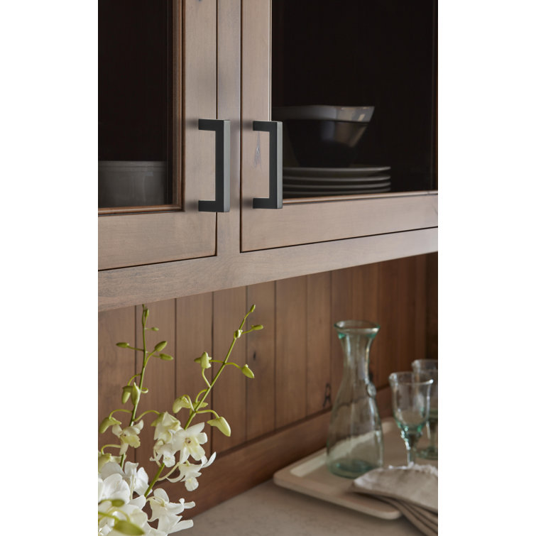 Matte Black Aluminum Modern Cabinet Bar Pull with Mounting Hardware