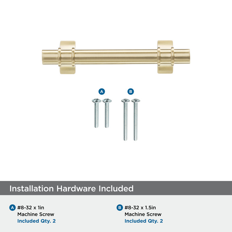 Champagne Bronze Modern Bar Cabinet Pull with Mounting Hardware