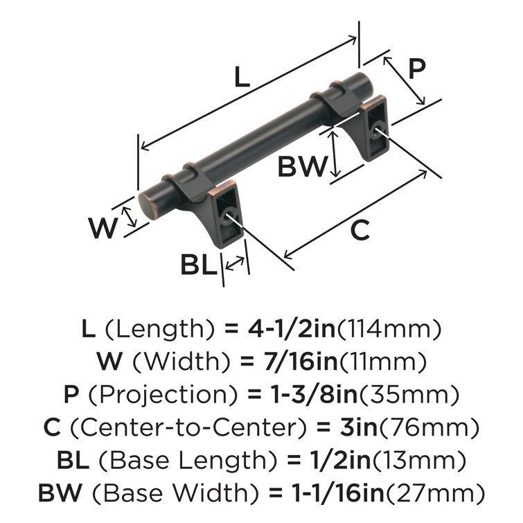 Oil Rubbed Bronze 6-5/16" Cabinet Bar Pull