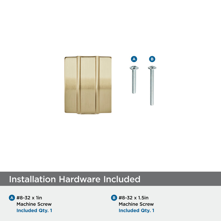 Champagne Bronze Rectangular Modern Cabinet Knob with Mounting Hardware
