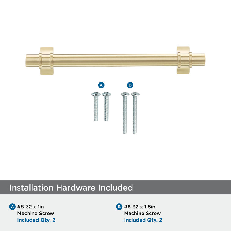 Champagne Bronze Modern Bar Cabinet Pull with Mounting Hardware