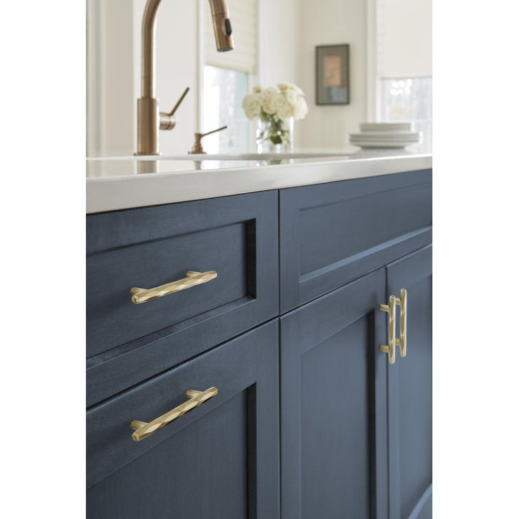 Champagne Bronze Modern Bar Pull with Mounting Hardware