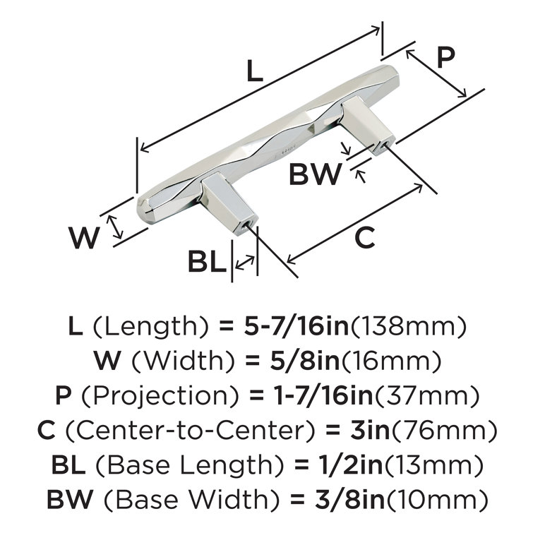 St. Vincent 8" Polished Nickel Bar Pull with Mounting Hardware