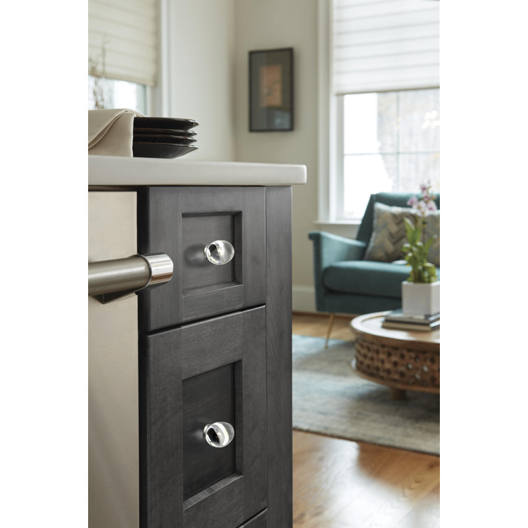 Oval Clear and Polished Chrome Modern Cabinet Knob