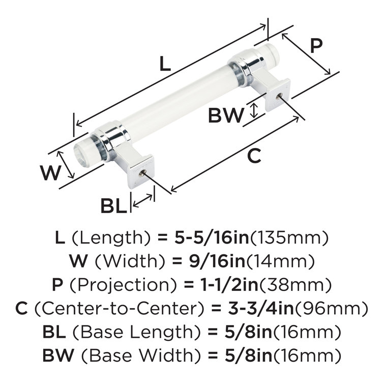 Clear and Oil-Rubbed Bronze 3-3/4" Cabinet Bar Pull