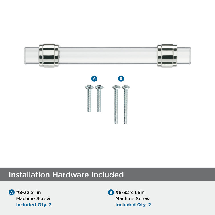 Clear and Oil-Rubbed Bronze 3-3/4" Cabinet Bar Pull