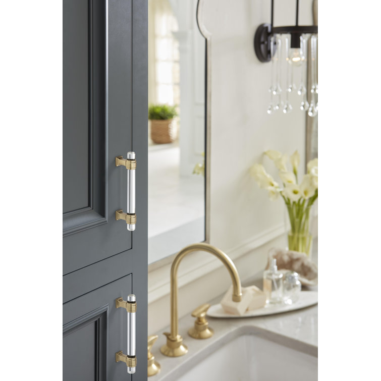 Clear and Champagne Bronze 5-1/16" Bar Cabinet Pull