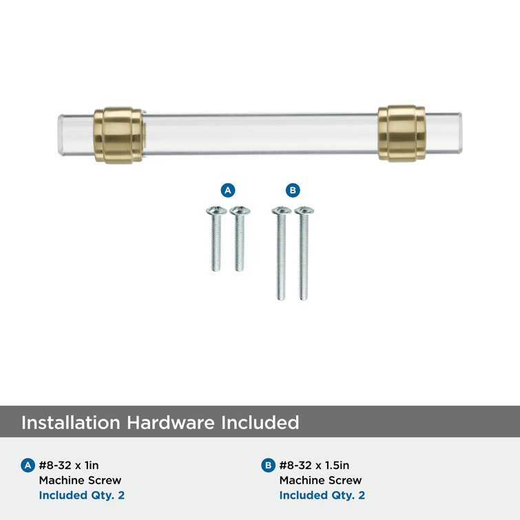 Clear and Oil-Rubbed Bronze 3-3/4" Cabinet Bar Pull