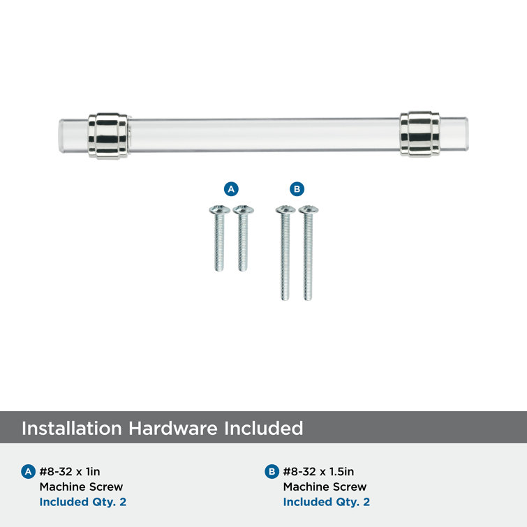 Glacio 5-1/16" Clear and Polished Chrome Bar Pull