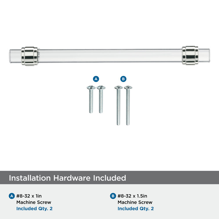 Glacio 5-1/16" Clear and Polished Chrome Bar Pull