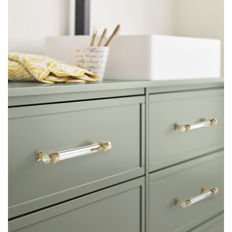 Clear and Champagne Bronze 5-1/16" Bar Cabinet Pull