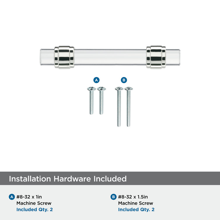 Glacio 5-1/16" Clear and Polished Chrome Bar Pull