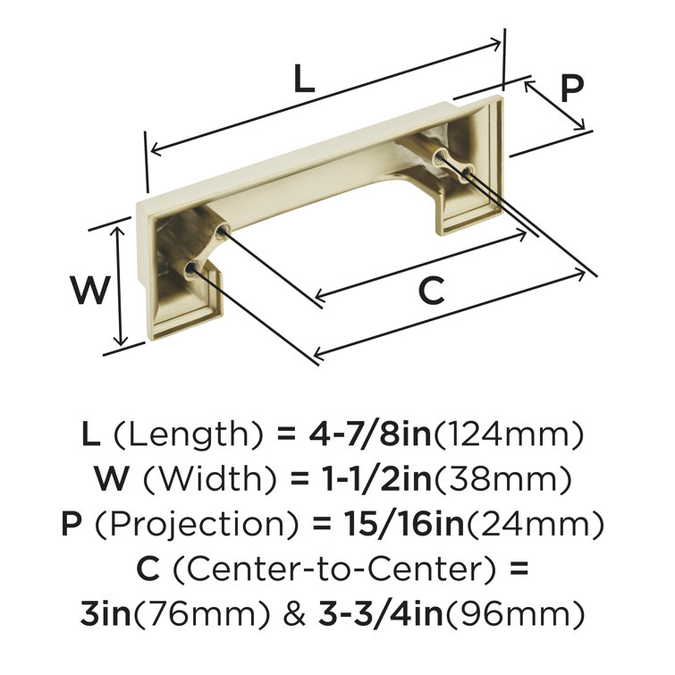 Golden Champagne Steel Traditional Cabinet Cup Pull with Mounting Hardware