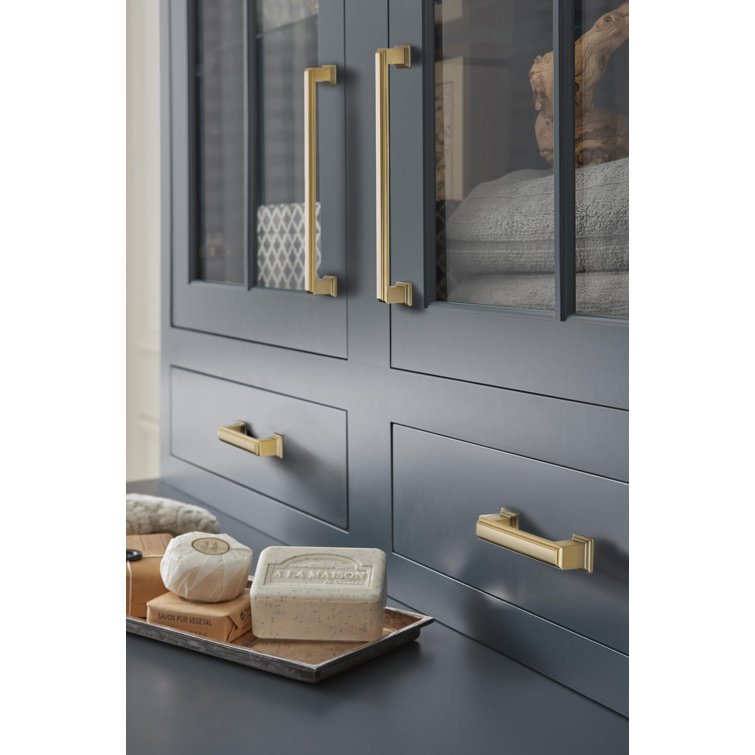 Champagne Bronze Traditional Bar Cabinet Pull with Mounting Hardware