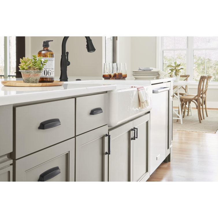 Matte Black 3-3/4" Zinc Cabinet Drawer Pull