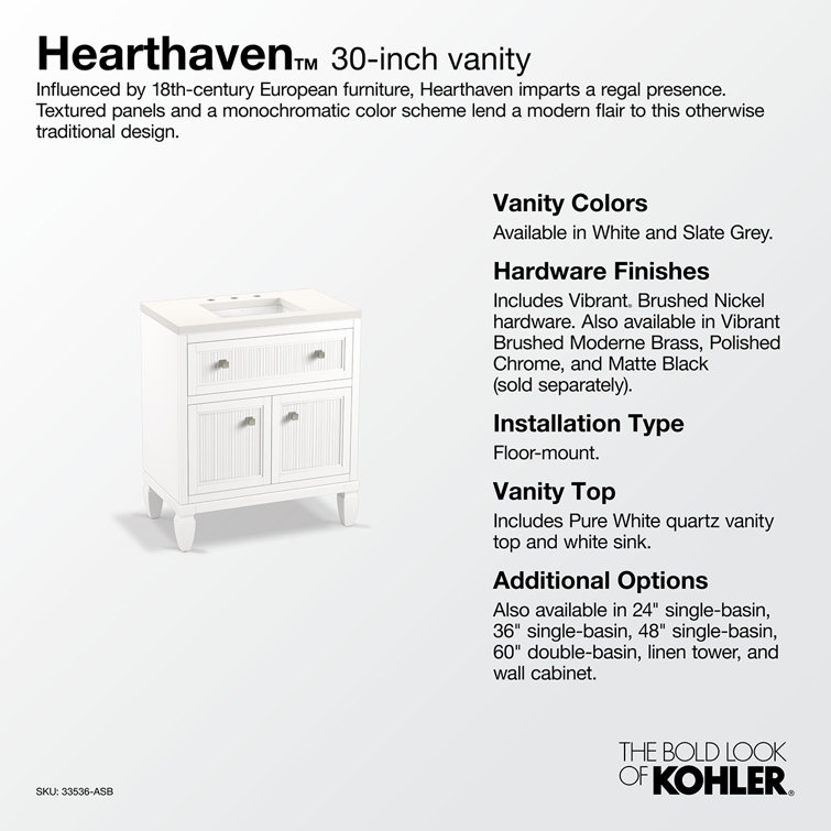 Hearthaven 30'' Slate Gray Freestanding Bathroom Vanity with Quartz Top